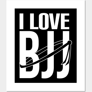 I love bjj - brazilian jiu jitsu black belt Posters and Art